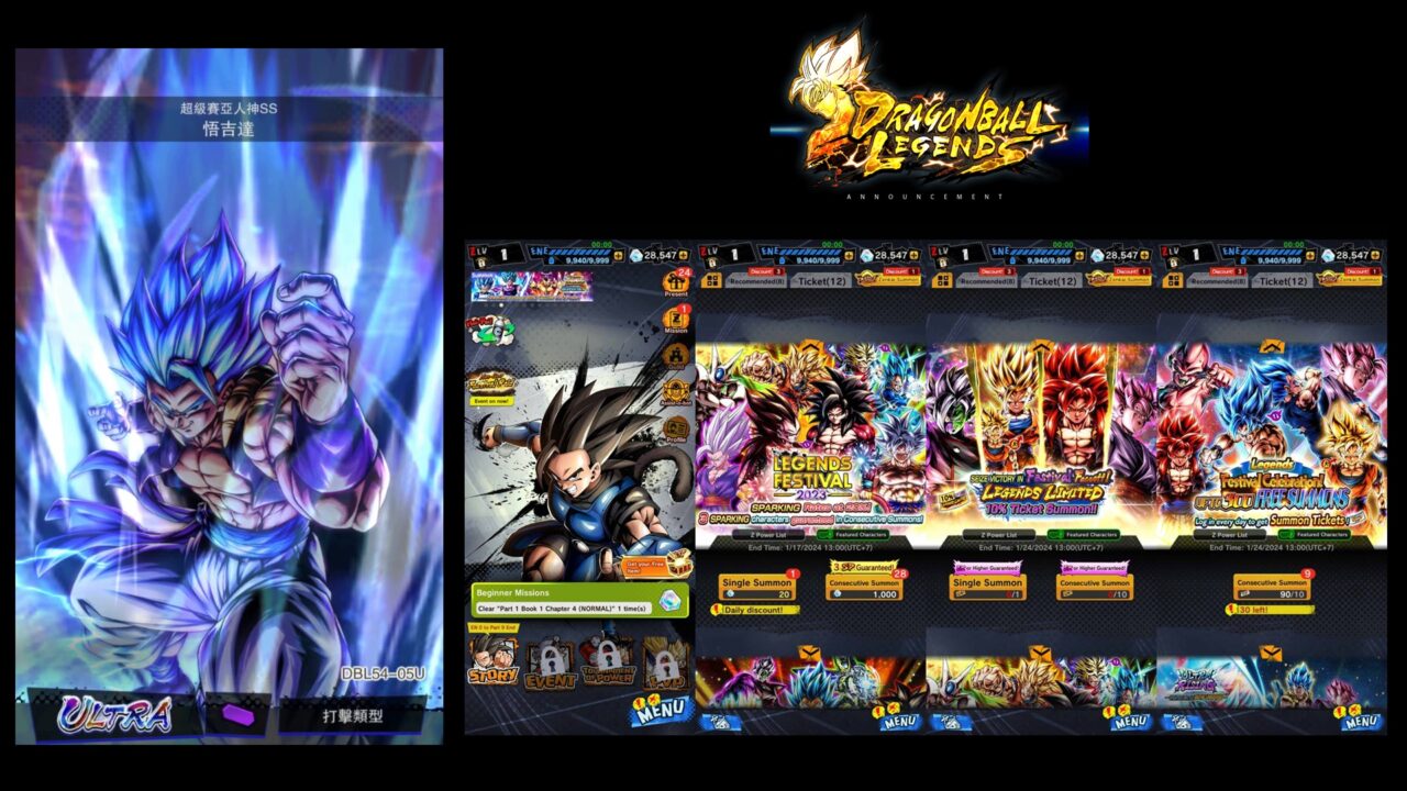 DRAGON BALL LEGENDS [BOT-LV100]  ตัวละคร Super Saiyan God SS Gogeta [ดาวสุ่ม] + ตัวละครสุ่มๆ  ไอดีเพชร  35000+ [ Android ]