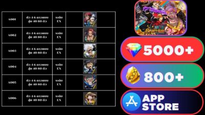 ID - ONE PIECE BOUNTY RUSH  – [ Asia Server] – ไอดีเพชร – ตัวละครระดับ EX แบบเลือกตัว  + เพชร 5000+ ทอง 800+ อื่นๆสุ่ม + [ IOS ]