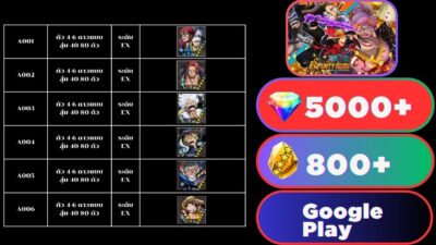 ID - ONE PIECE BOUNTY RUSH  – [ Asia Server] – ไอดีเพชร – ตัวละครระดับ EX แบบเลือกตัว  + เพชร 5000+ ทอง 800+ อื่นๆสุ่ม +  [ Android ]