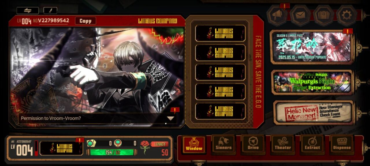 Limbus Company - [ Global Server ] -  SR 1-3 ใบ - เพชร  20000 + คูปอง 20 + อื่นๆสุ่ม