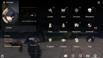 Alternative view of Wuthering Waves  ไอดีเริ่มต้น เลเวล 8 + เพชร + เพชร 5000+ ตั๋วทอง 30+ ตั๋วฟ้า 40+  [Asia]