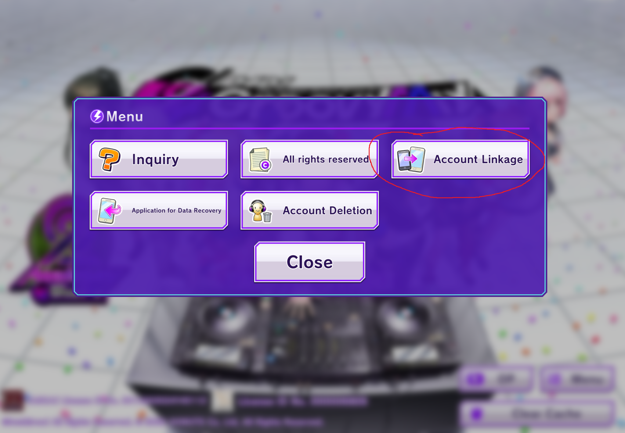 ขั้น 2 เลือก Account Linkage เพื่อรับไอดี D4DJ ไม่ใช่ Account Deletion