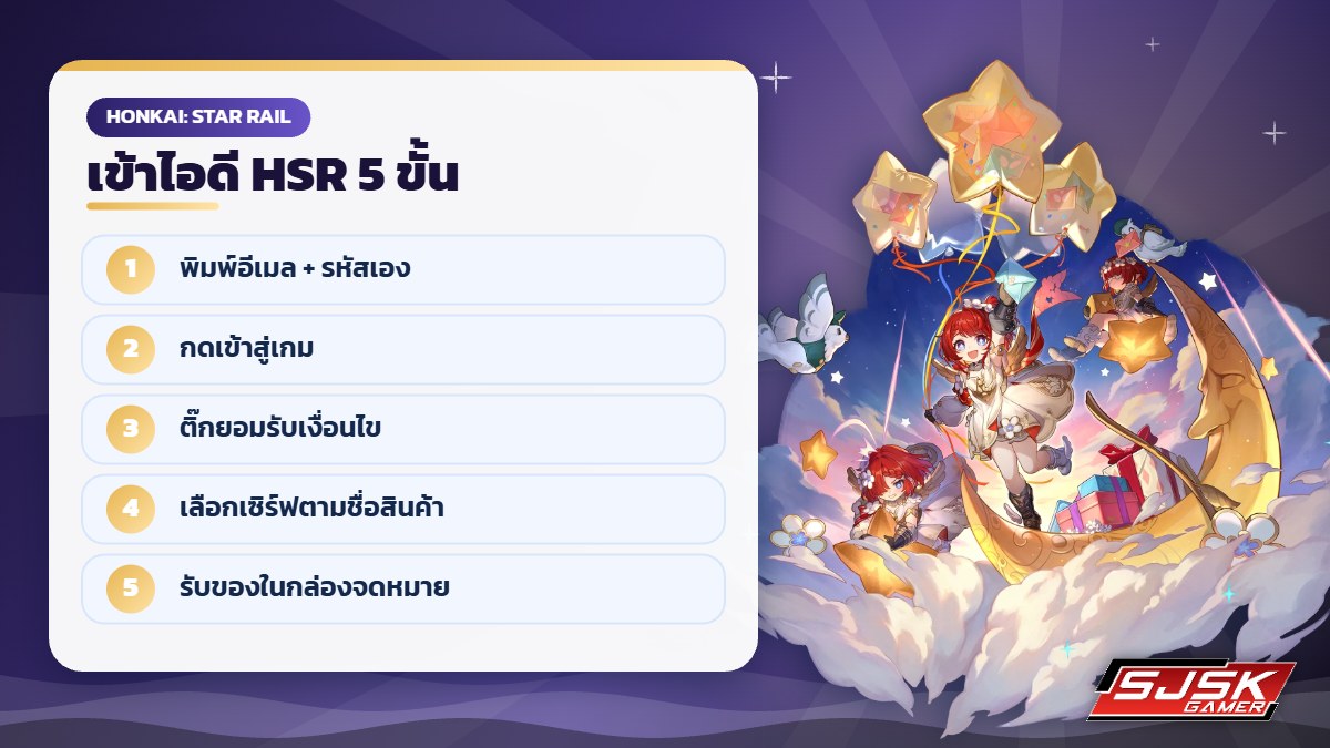 ขั้นตอนล็อกอินไอดี Honkai Star Rail